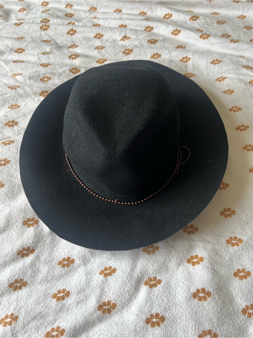 Mudd Black Wide-Brim Beaded Fedora